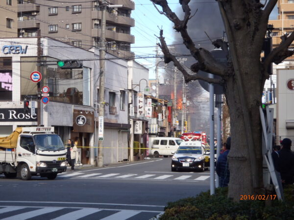 福生市で火事でした。。